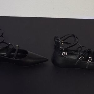 Fashion Nova Black Multi-Strap Loafers